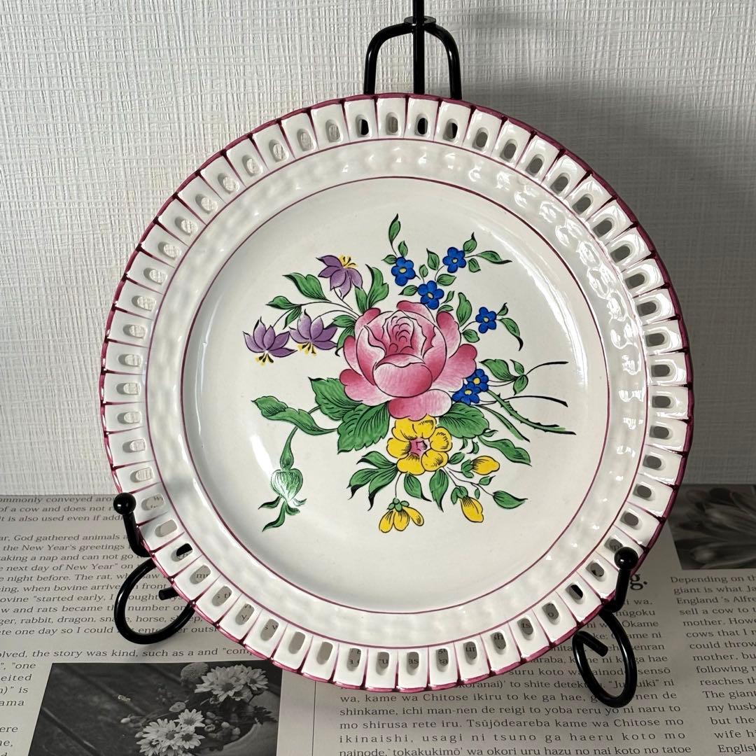 Ｋ&G リュネヴィル パニエ デザート皿 18cm フランス アンティーク