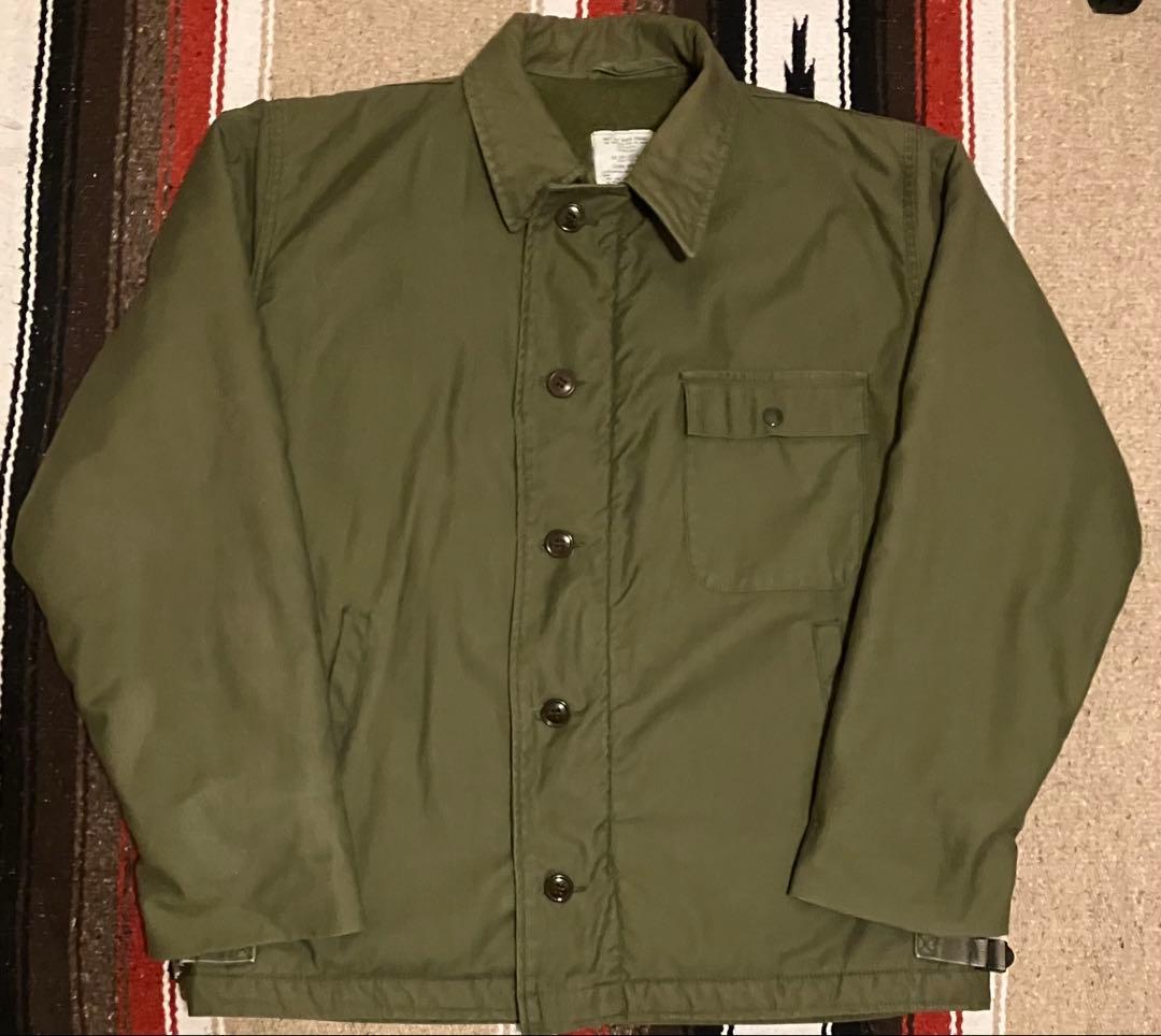 ジャケット・アウター US NAVY A-2 DECK JACKET 42-44 LARGE 80s