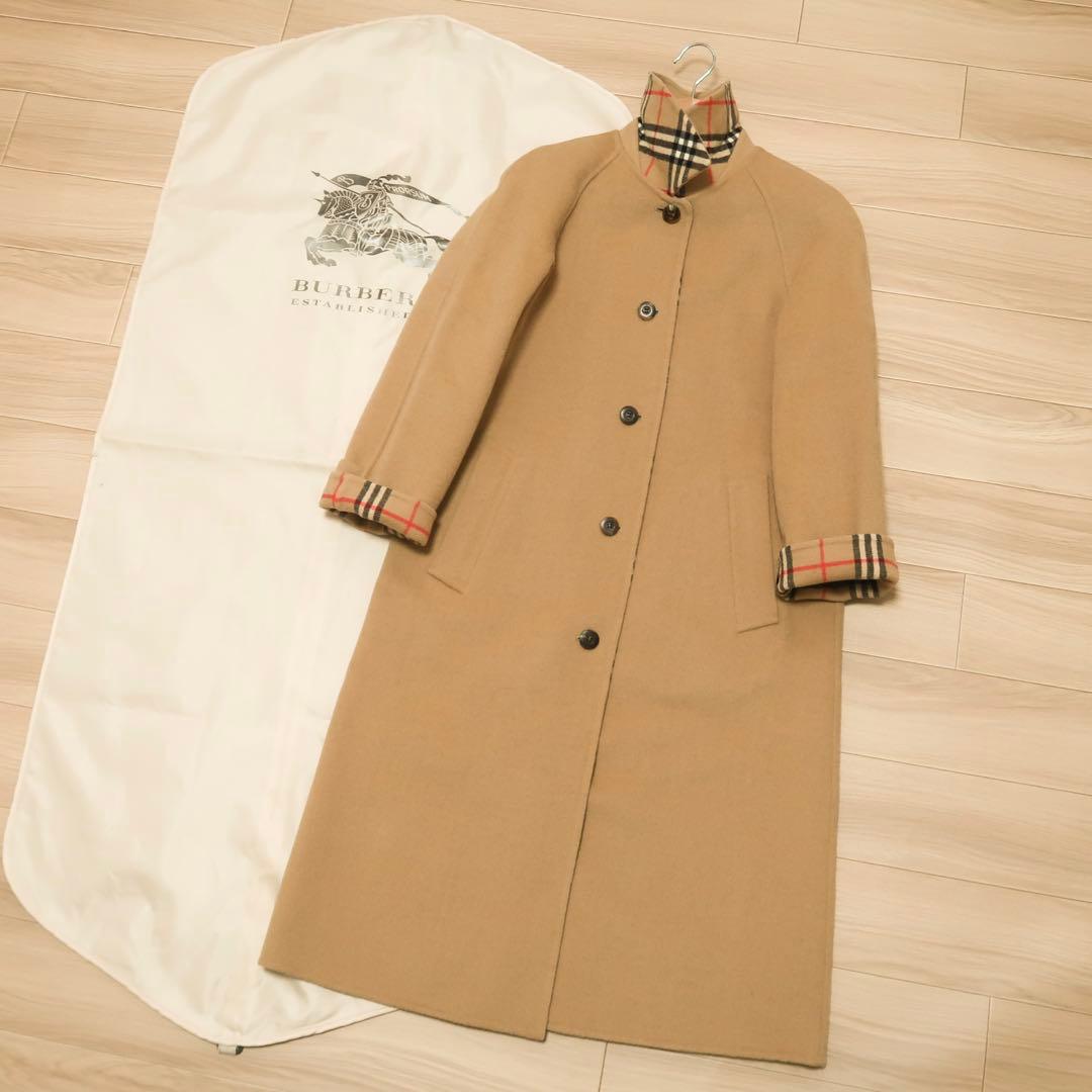 最高級品 カシミヤ ヴィンテージ バーバリー ロングコート ダブルフェイス