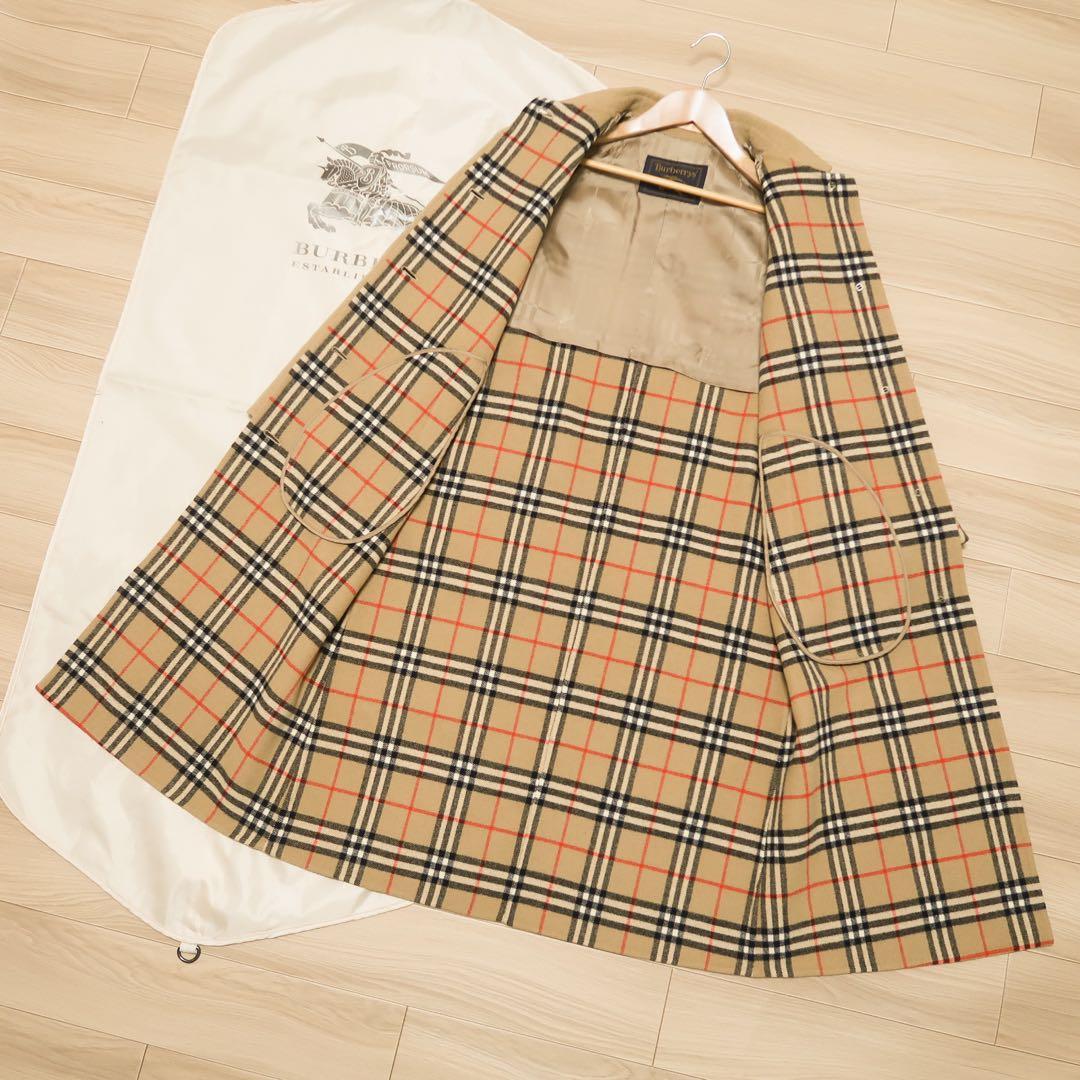 最高級品 カシミヤ ヴィンテージ バーバリー ロングコート ダブルフェイス