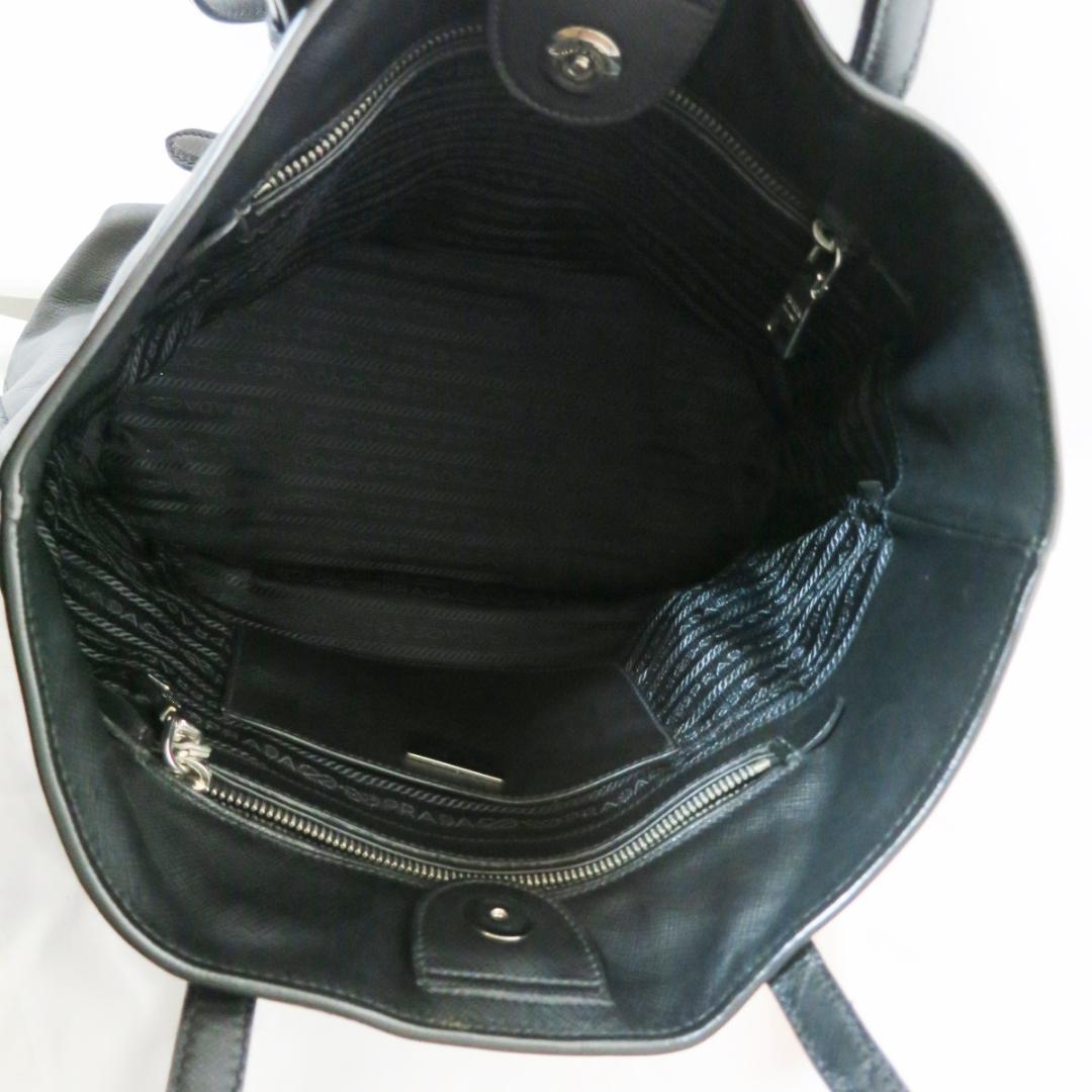 PRADA プラダ レザートートバッグ 　サフィアーノ　ブラック