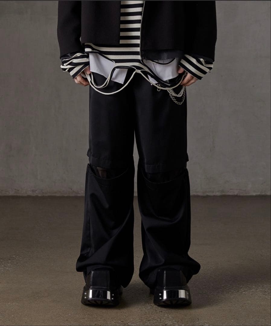 新品未使用　タグ付き　GRANCY チュール レイヤードデザイン スラックス　L