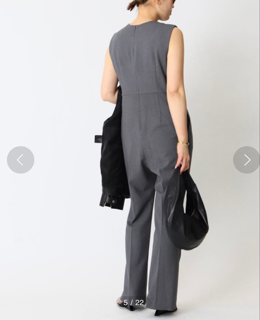 ドゥーズィエム　セルリ ノースリーブオールインワン グレー