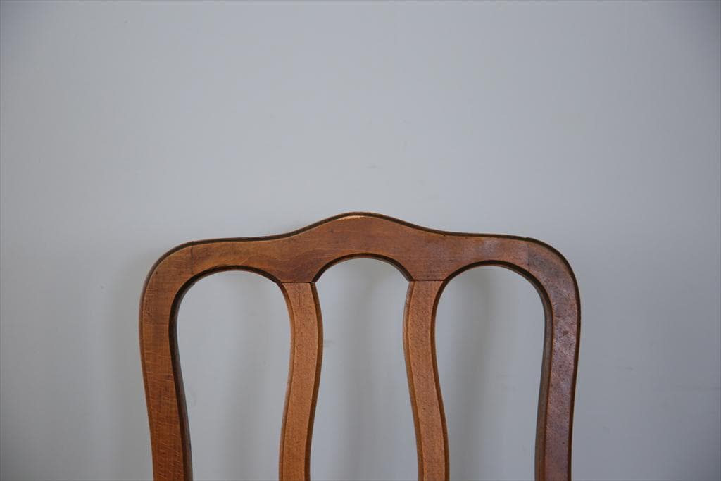 フランスアンティーク猫脚ダイニングチェア/イス/ラッシュシート(90-164-1