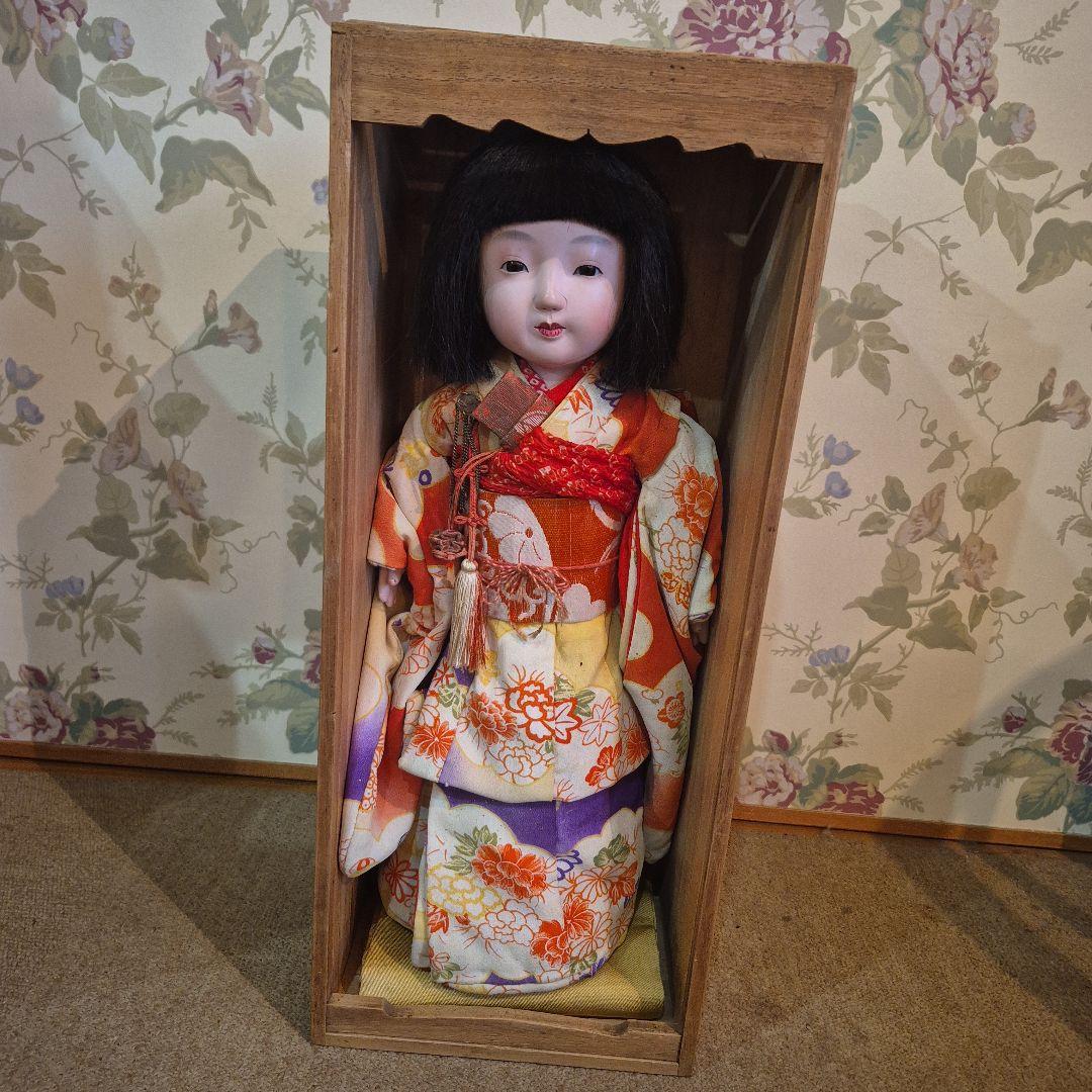 市松人形 木製ケース付き