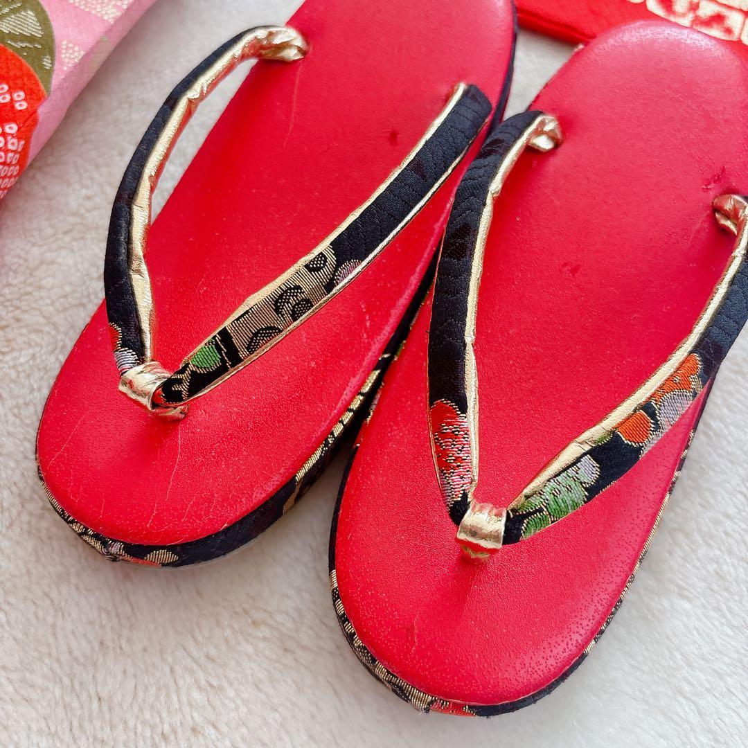 七五三　7歳　四つ身　正絹　子供　着物　作り帯　女の子　長襦袢　フルセット