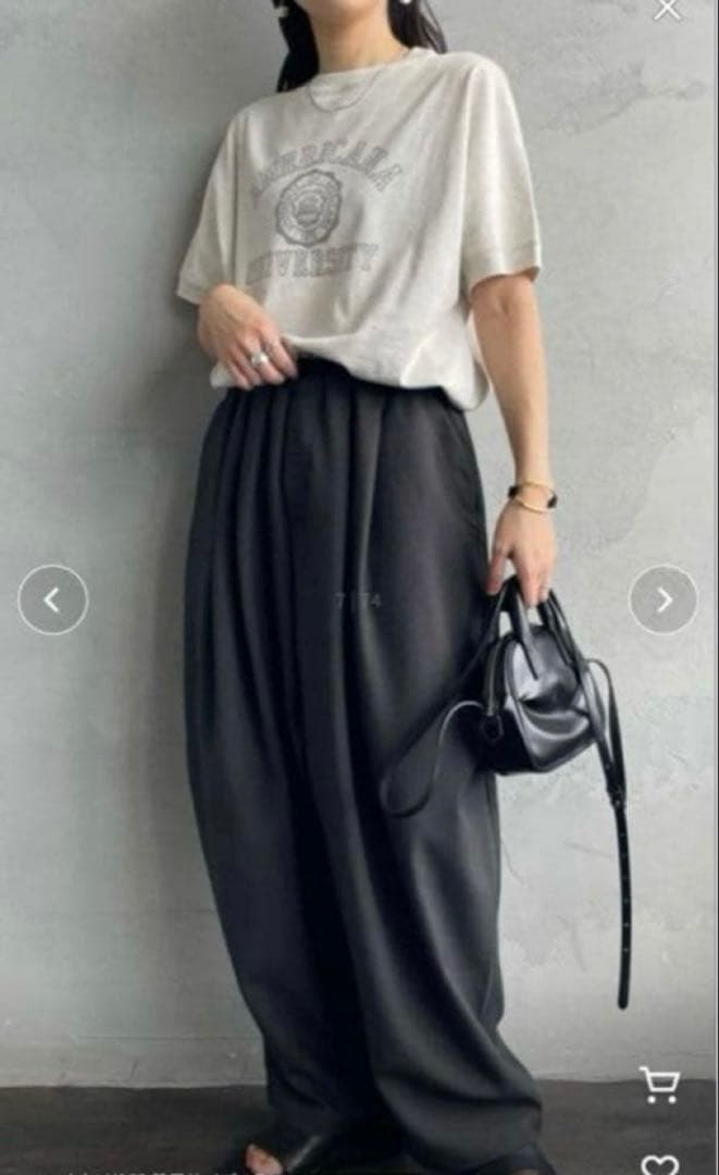 mizuiro ind ワイドカーゴパンツ イージーパンツ　ブラック