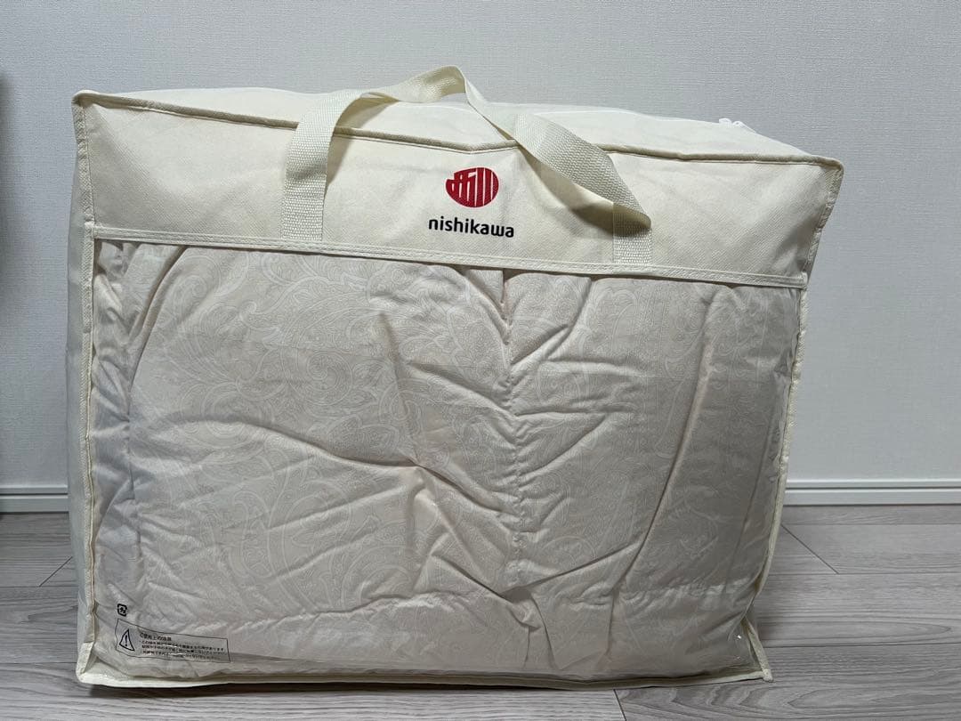 【オールシーズン 】2枚合せ フランス産ホワイトダウン羽毛布団 シングル 日本製