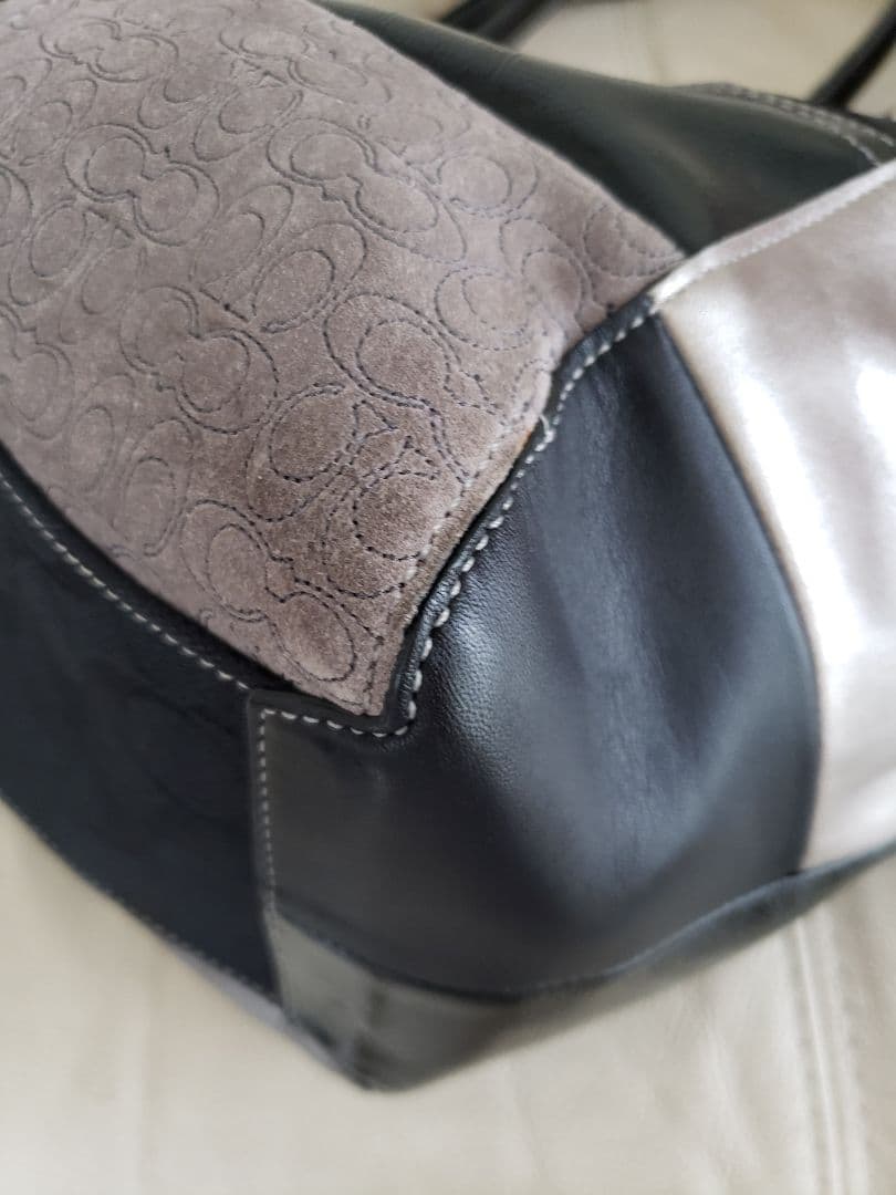 コーチ　トートバッグ　パッチワーク　黒