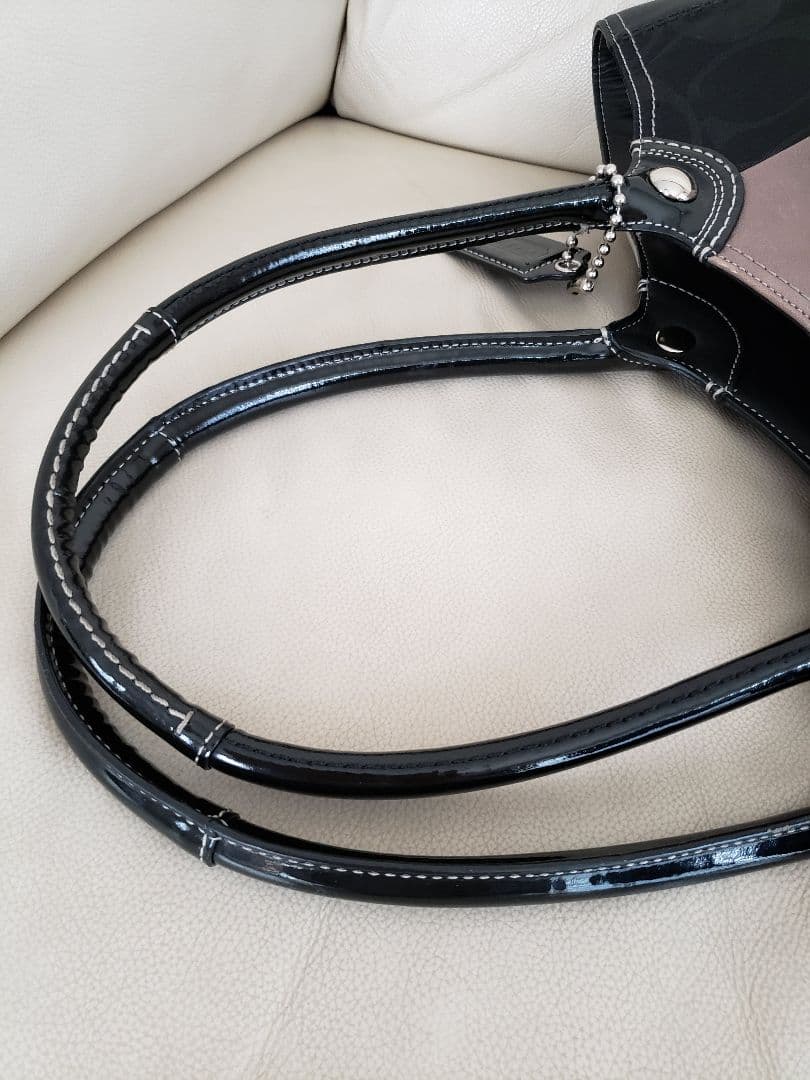 コーチ　トートバッグ　パッチワーク　黒