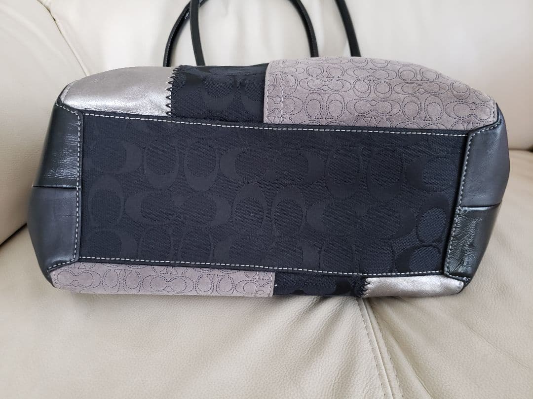 コーチ　トートバッグ　パッチワーク　黒