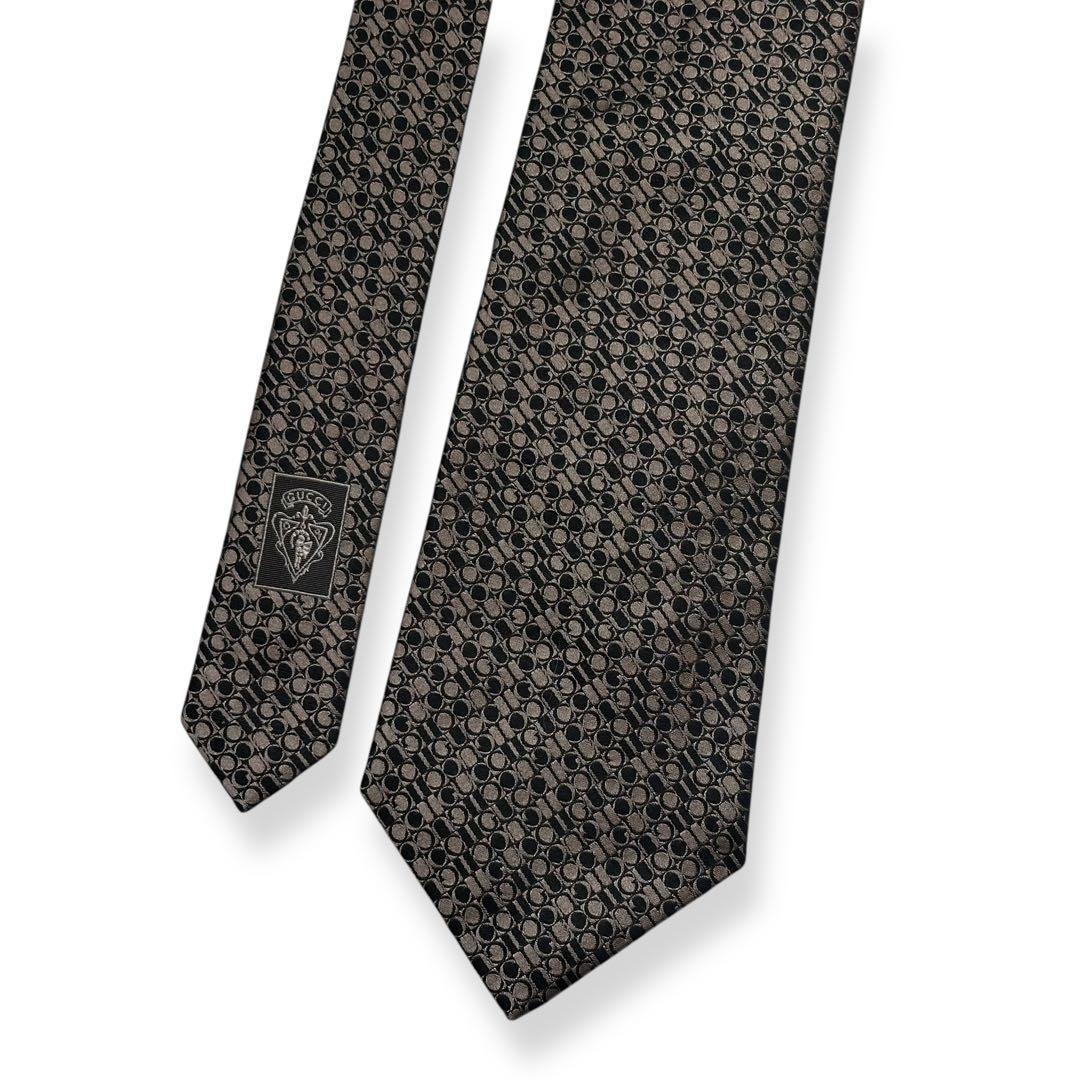 タグ付き未使用✨GUCCI ネクタイ　グッチ　ジャガード　GG柄　ロゴ　光沢感