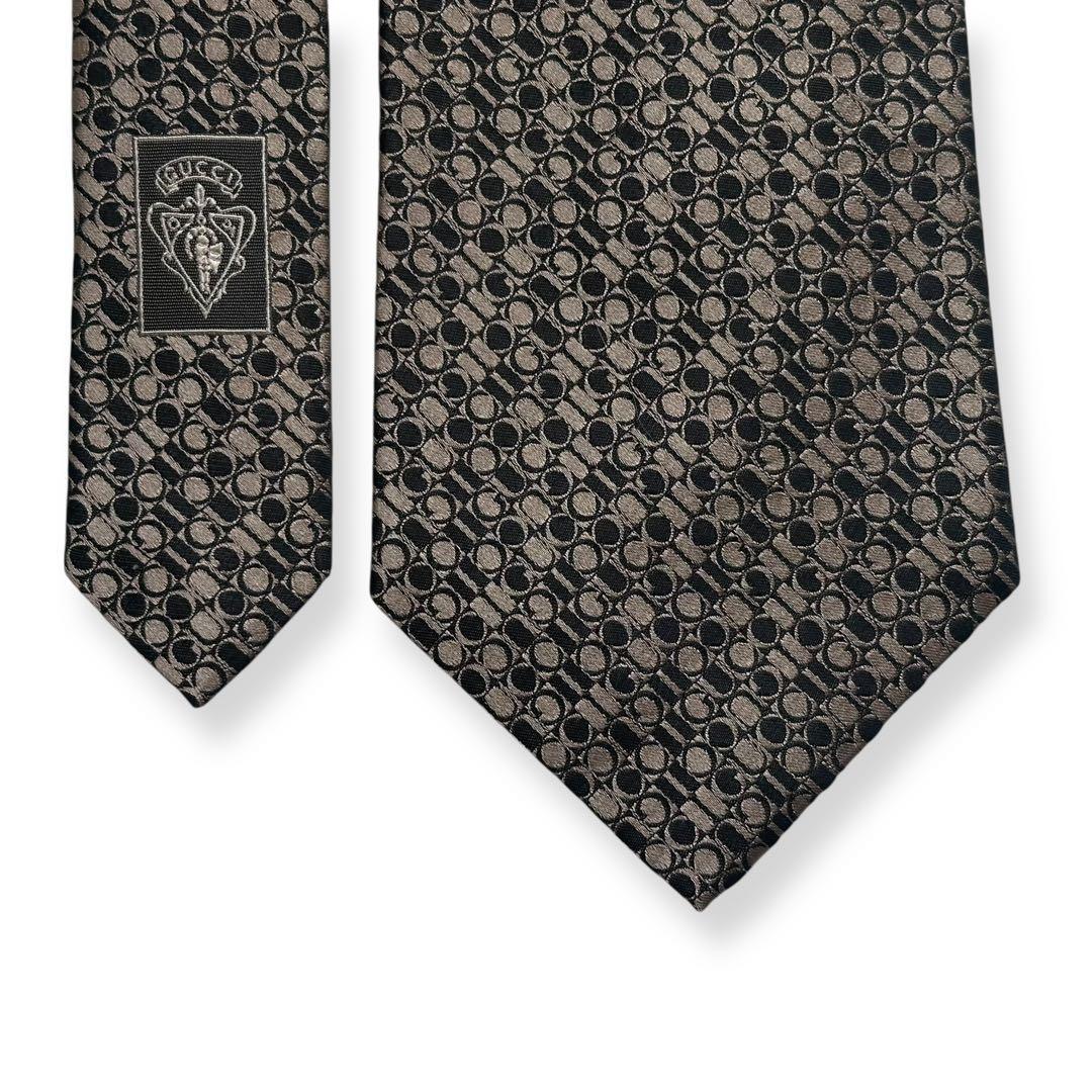 タグ付き未使用✨GUCCI ネクタイ　グッチ　ジャガード　GG柄　ロゴ　光沢感