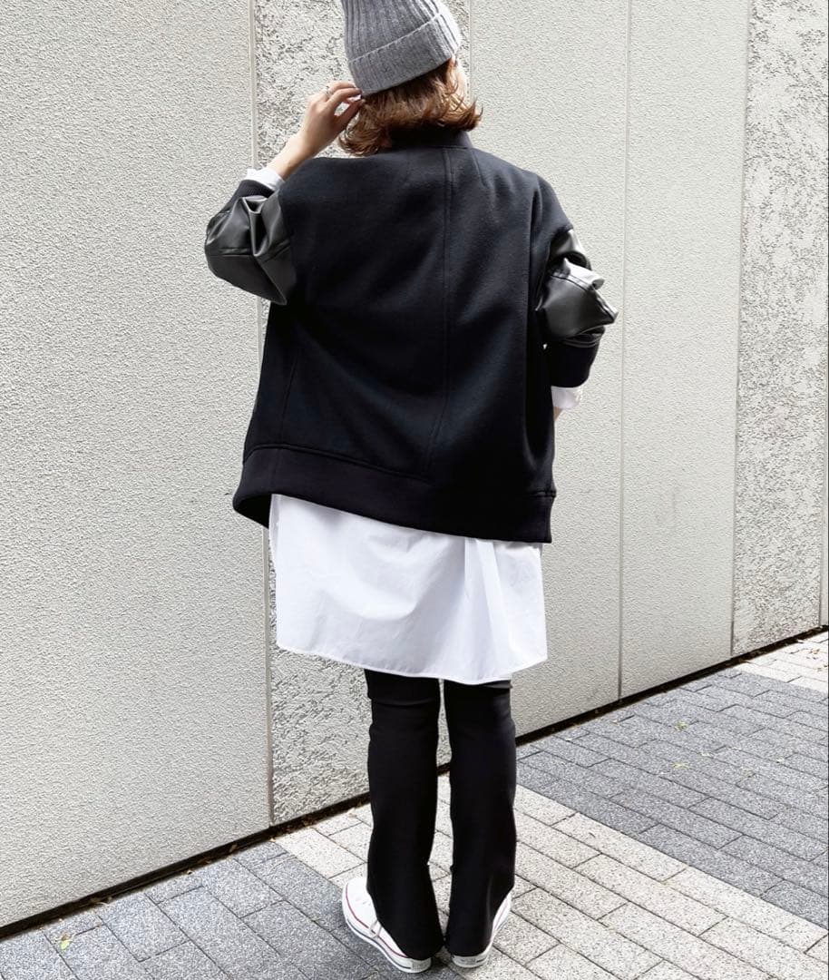 Spick & Span スタジアムジャンパー ブラック 38 M