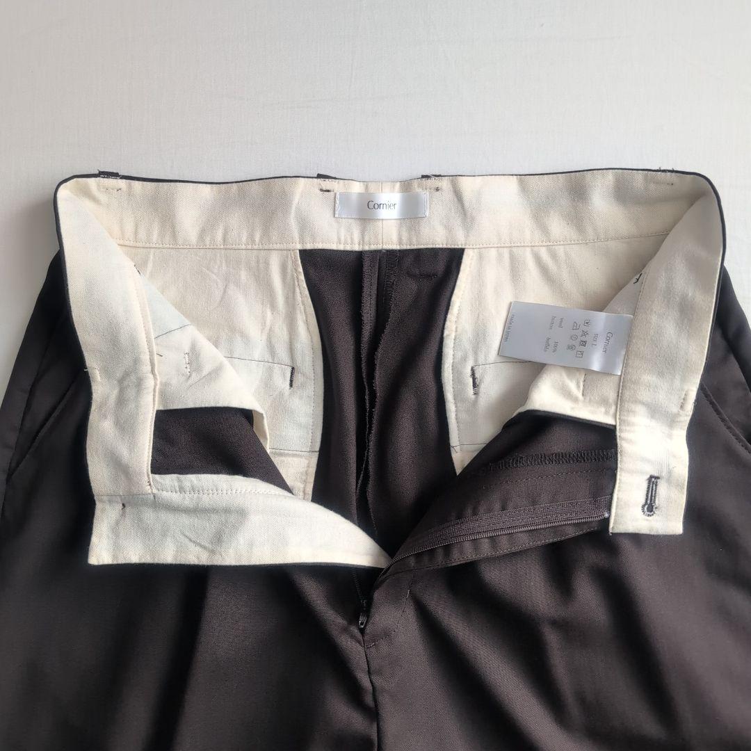 Cornier ウールスラックス ダークブラウン L