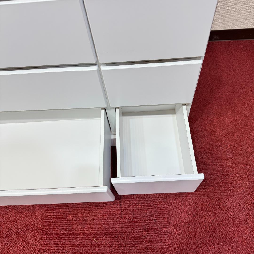 超美品　白いワイドチェスト３段　収納　タンス　幅1190ｍｍ