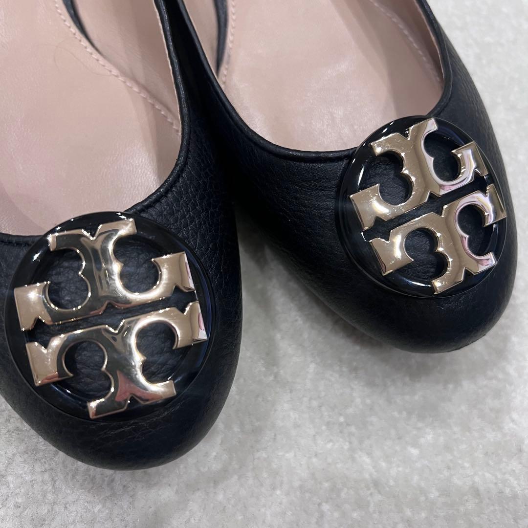 専用トリーバーチ　ブラックレザー フラットシューズ　8 24.5【美品】