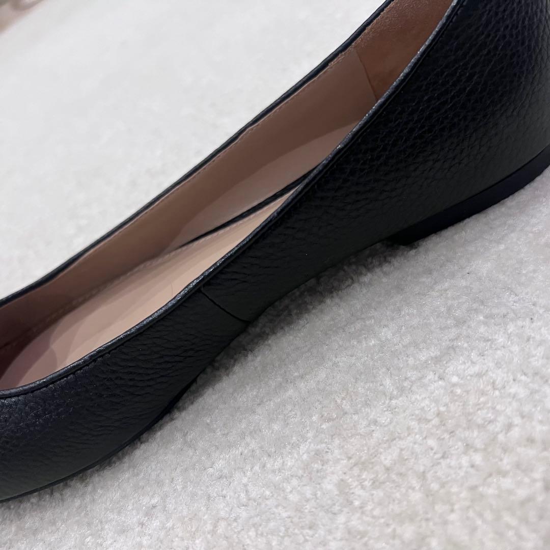 専用トリーバーチ　ブラックレザー フラットシューズ　8 24.5【美品】