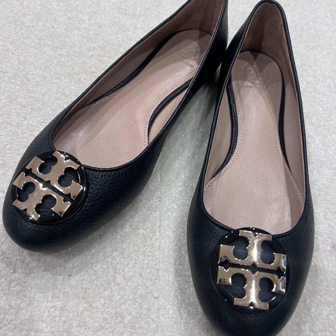 専用トリーバーチ　ブラックレザー フラットシューズ　8 24.5【美品】