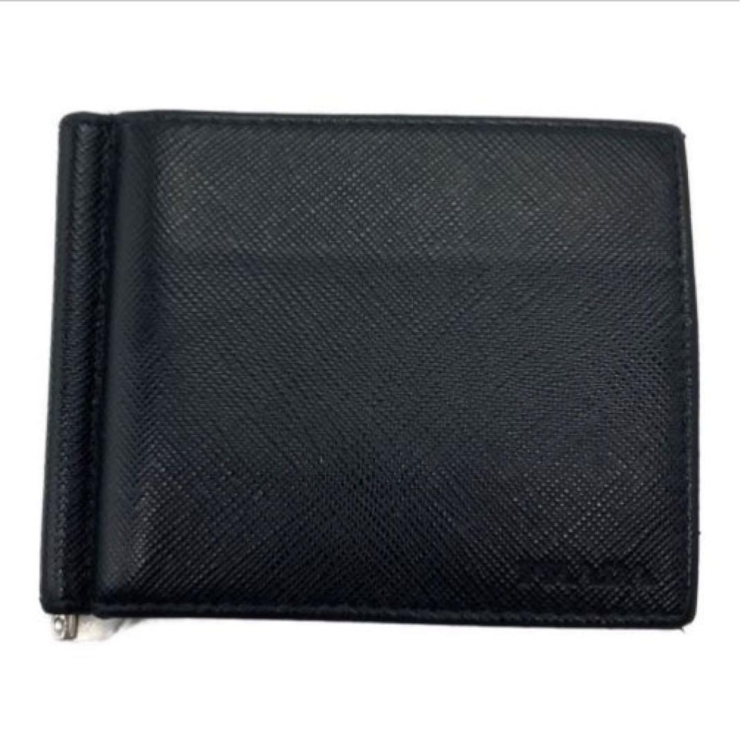 PRADA マネークリップ 美品 ブラック レザー