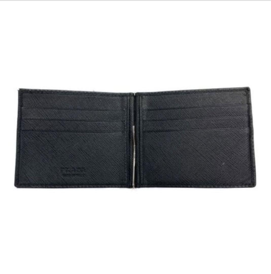 PRADA マネークリップ 美品 ブラック レザー