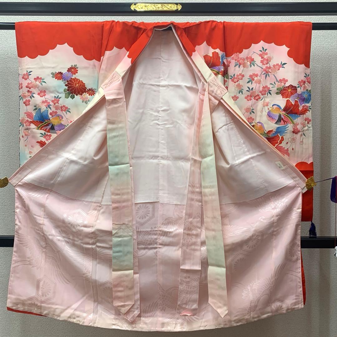 503axu35□七五三 3歳 お宮参り 女児 三つ身 鴛鴦□未使用品