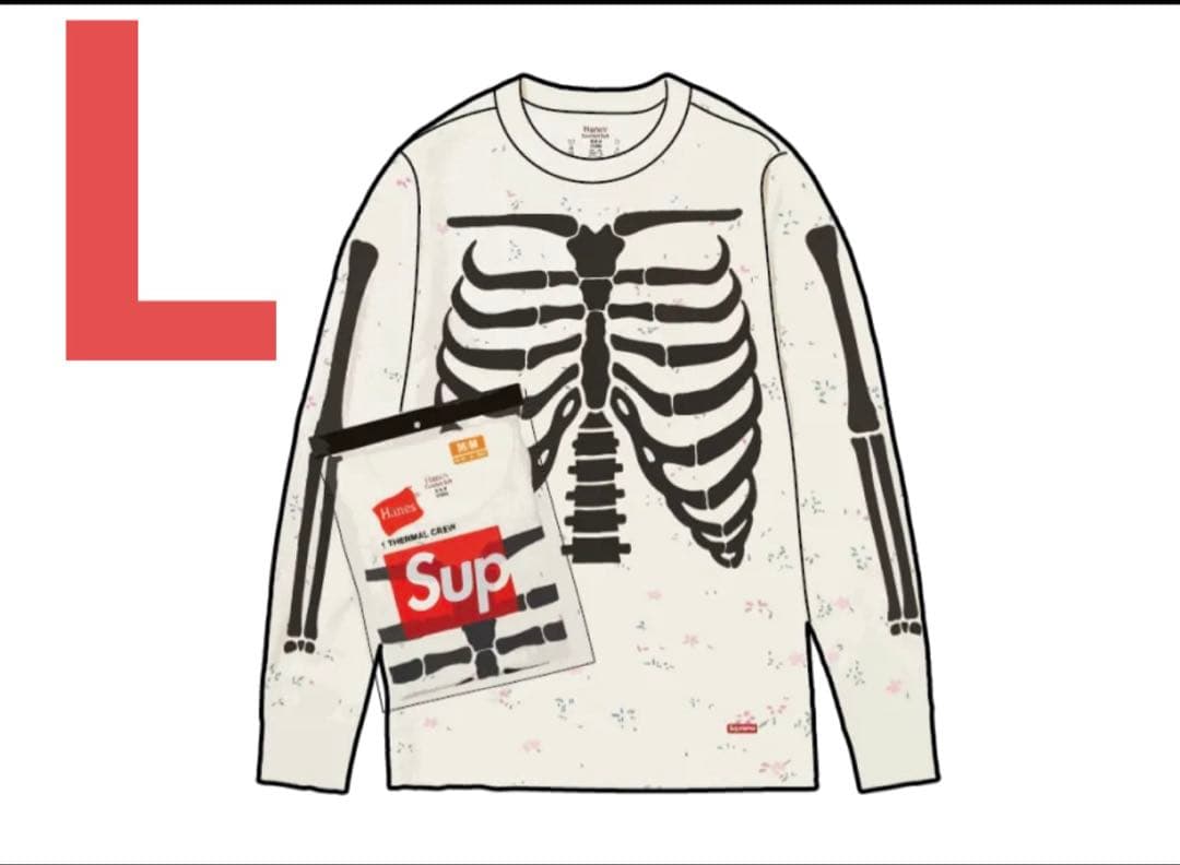 花柄　Supreme x Hanes Bones Thermal Crew