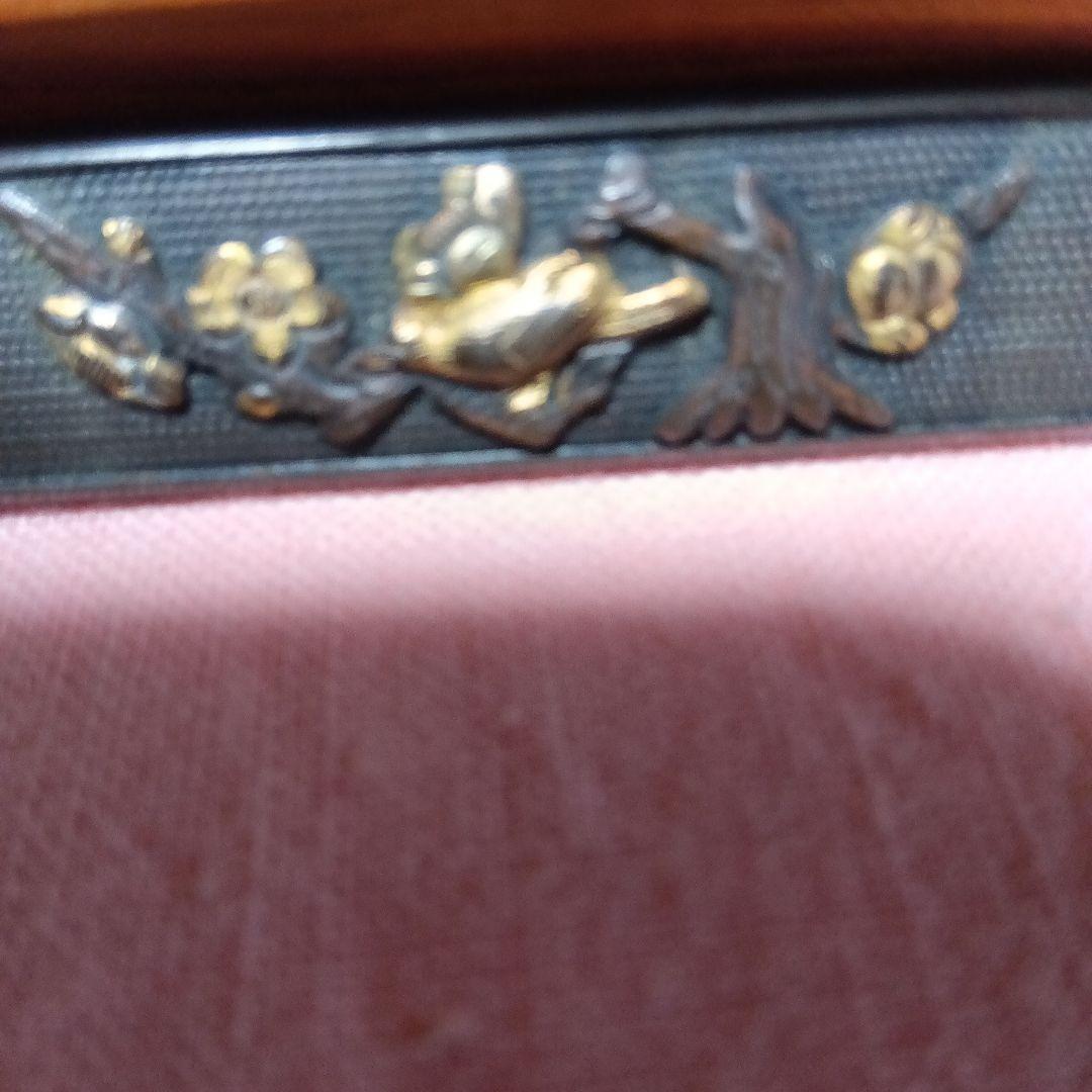 刀道具小柄赤銅梅に鶯図柄