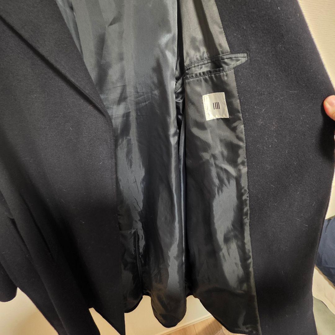 SUIT SELECT　ウールブレンドタイロッケンコート　ネイビー　ウール混