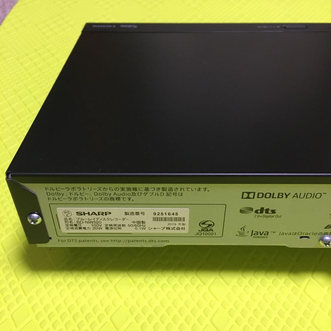 専用◆美品◆2019年製・シャープ・BD-NW520◆2番組同時録画◆リモコン