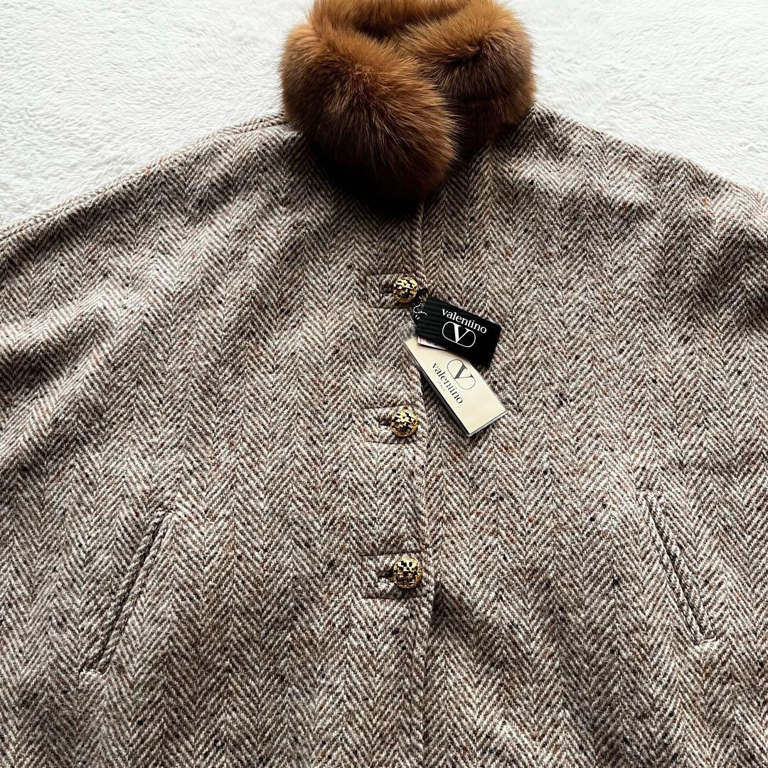 新品未使用✨VALENTINO ヴァレンティノ ポンチョ ケープコート ファー