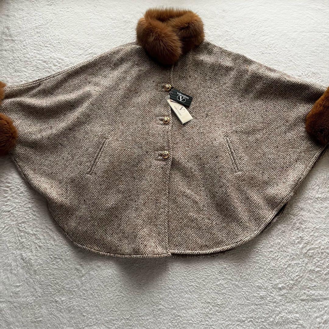 新品未使用✨VALENTINO ヴァレンティノ ポンチョ ケープコート ファー