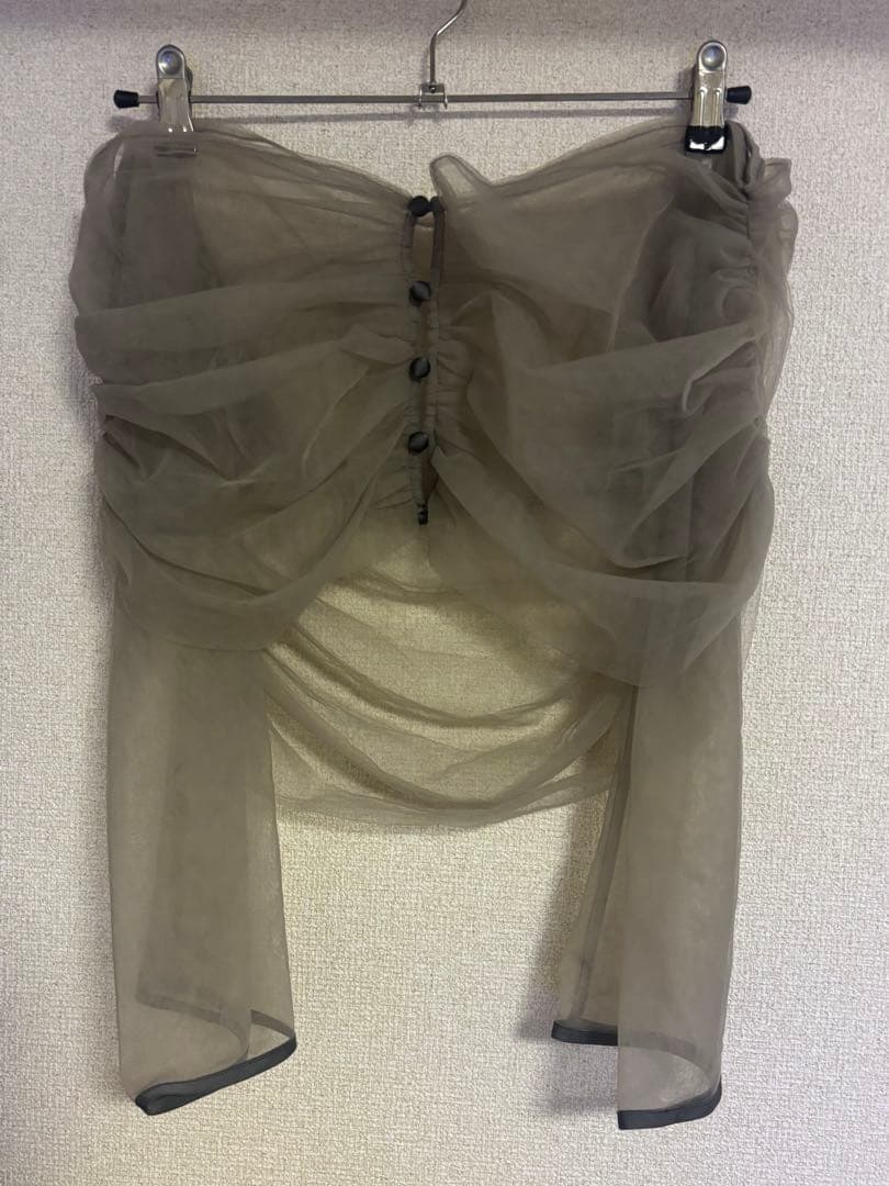 LEJA チュールオフショルダー花柄Iラインドレスワンピース