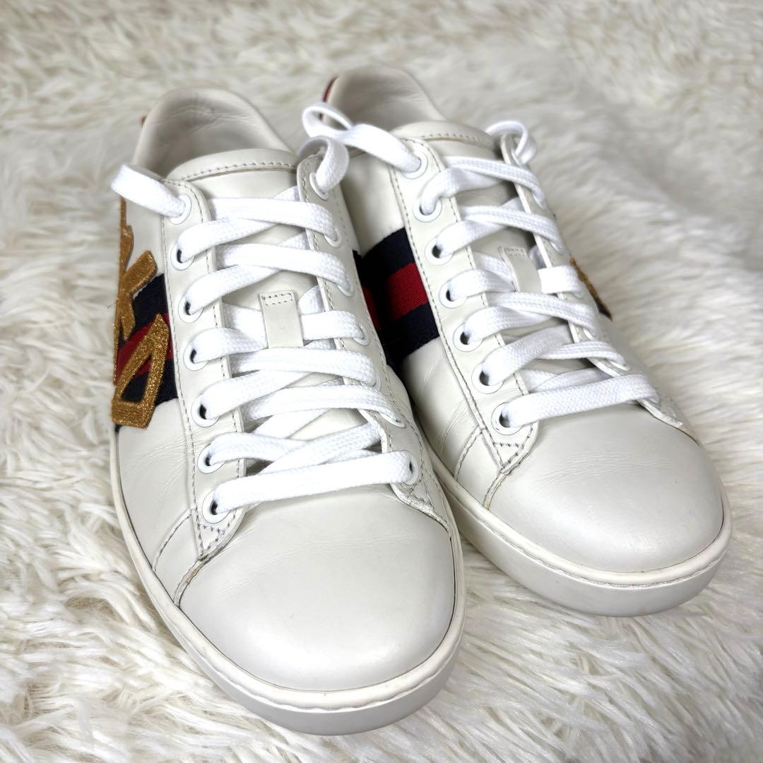 【美品】GUCCI グッチ　エース エンブロイダリー LOVED スニーカー