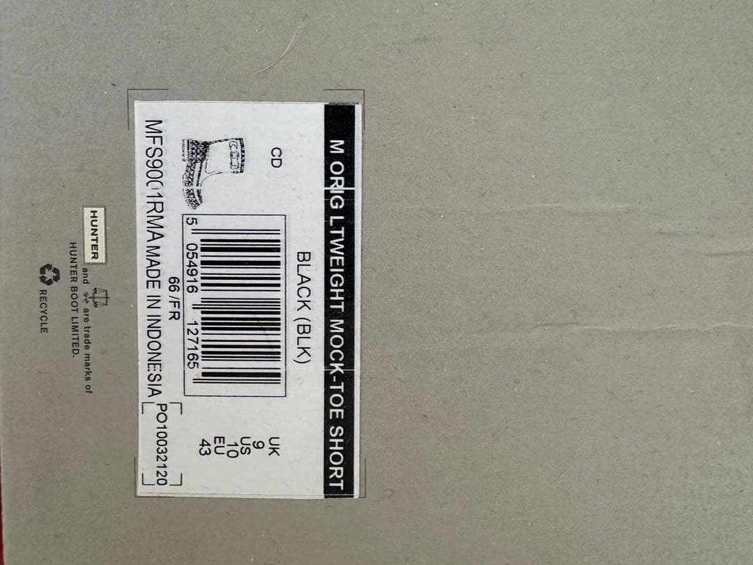新品 未使用 HUNTER ゴムショートブーツ 黒 バックル付き