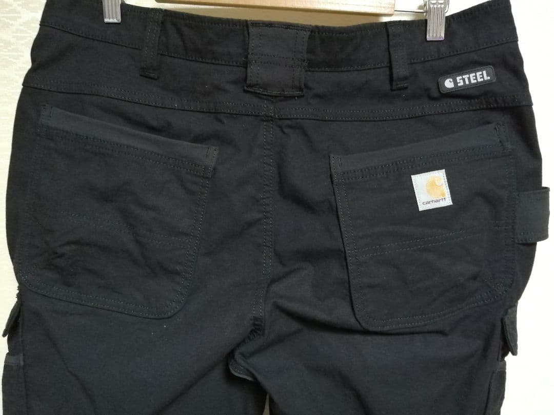 (4165)カーハートsteelカーゴ　ワークパンツ　ブラック　極美品