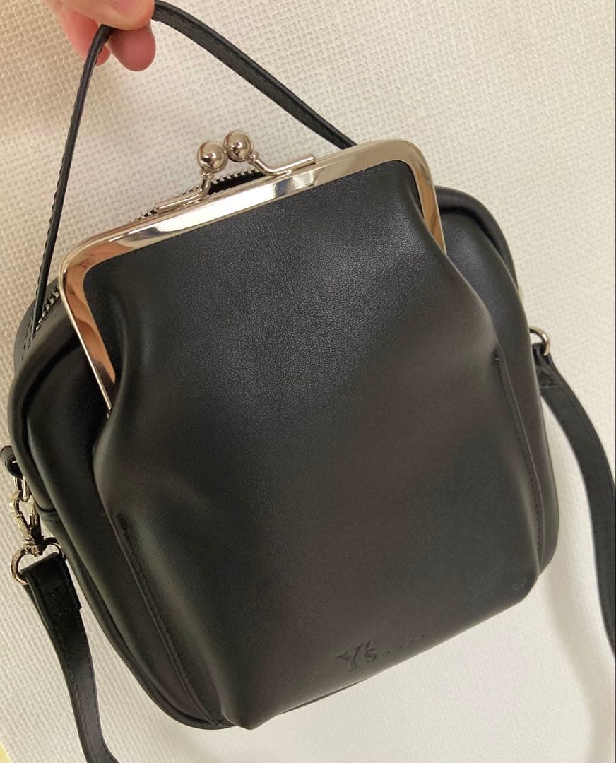 ヨウジヤマモト COW LEATHER L CLASP BOX BAG