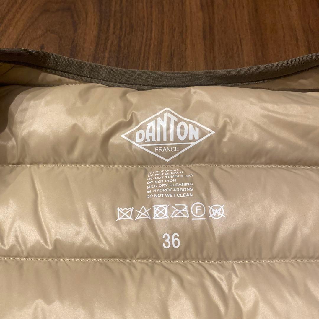 DANTON キルティングベスト サイズ36 オリーブ