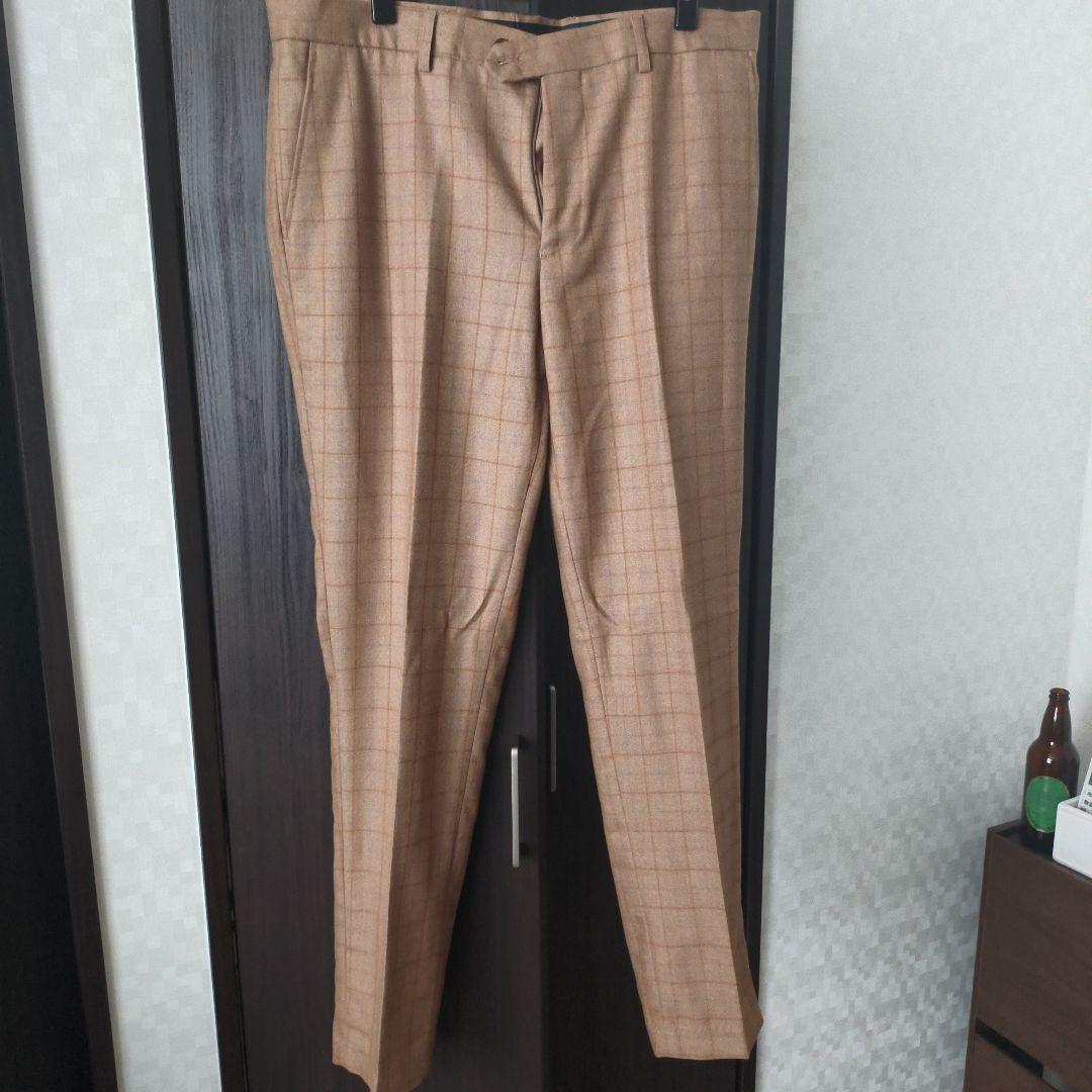 ベージュ チェック柄 ジャケット&ベストセット