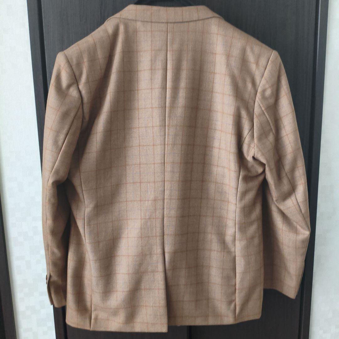ベージュ チェック柄 ジャケット&ベストセット