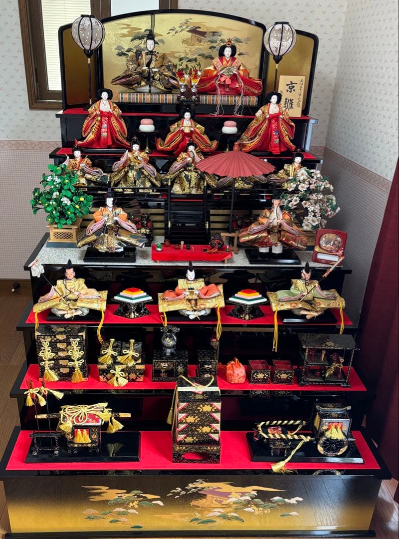 【まこちゃん専用】　京雛　木製雛壇の化粧板７枚のみ