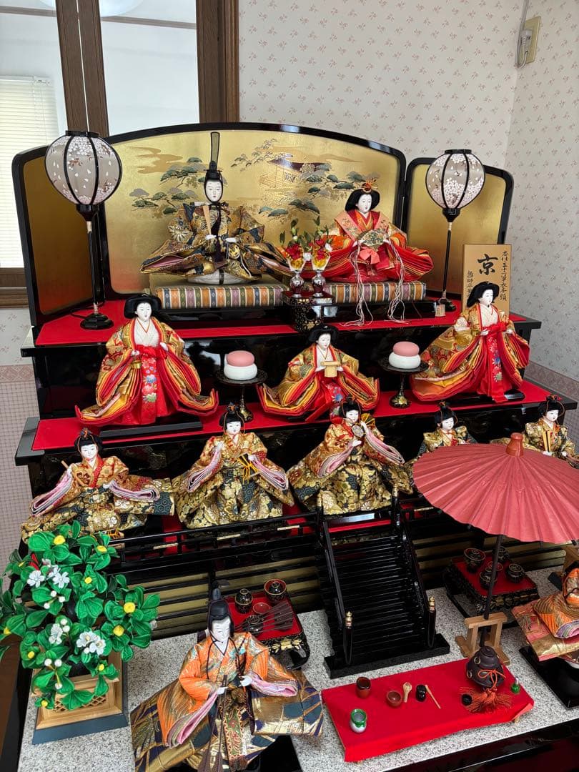 【まこちゃん専用】　京雛　木製雛壇の化粧板７枚のみ