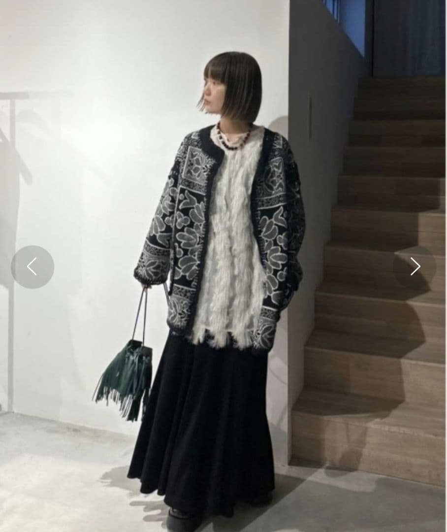 Ameri　RUG PATTERN KNIT JACKET