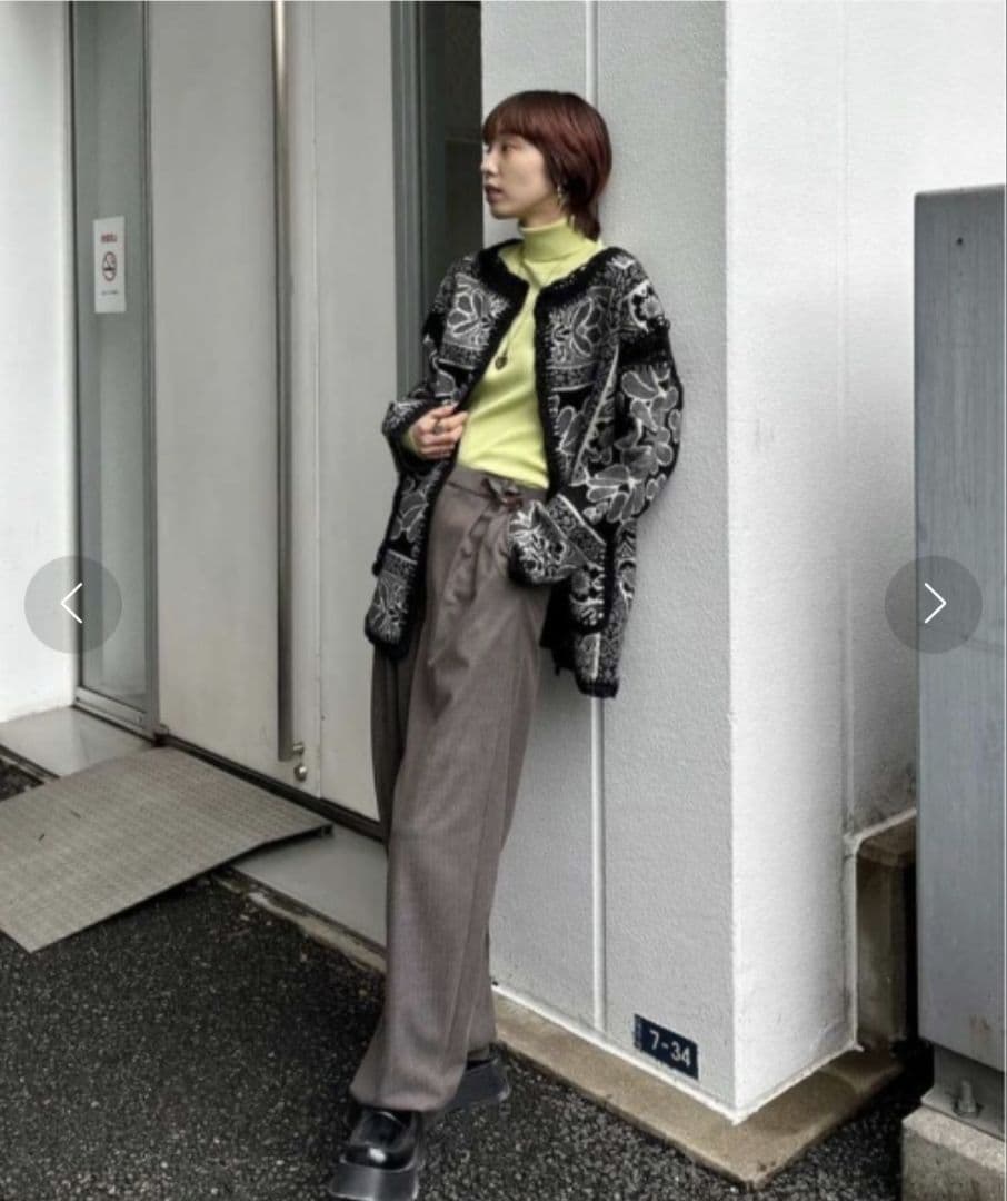 Ameri　RUG PATTERN KNIT JACKET