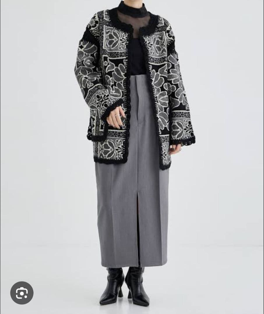 Ameri　RUG PATTERN KNIT JACKET