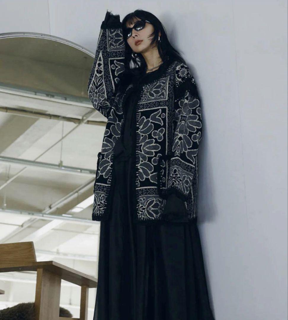 Ameri　RUG PATTERN KNIT JACKET