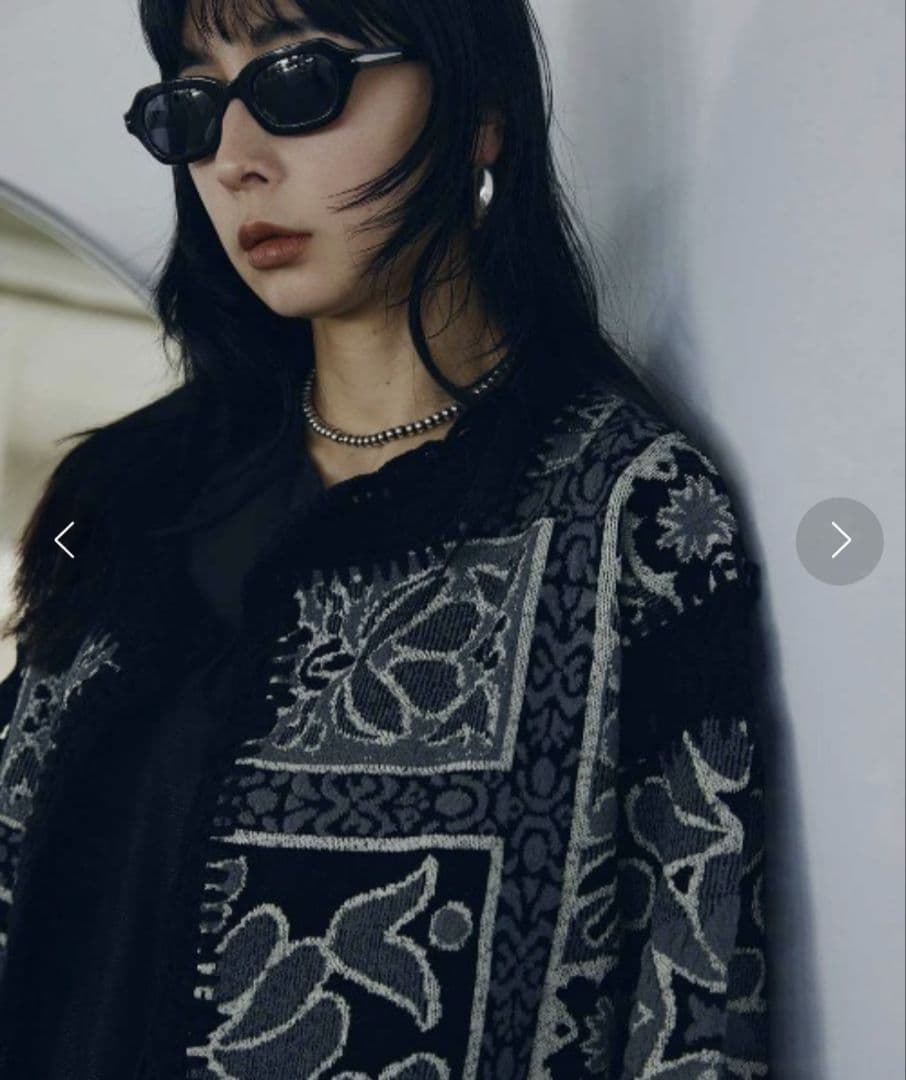 Ameri　RUG PATTERN KNIT JACKET