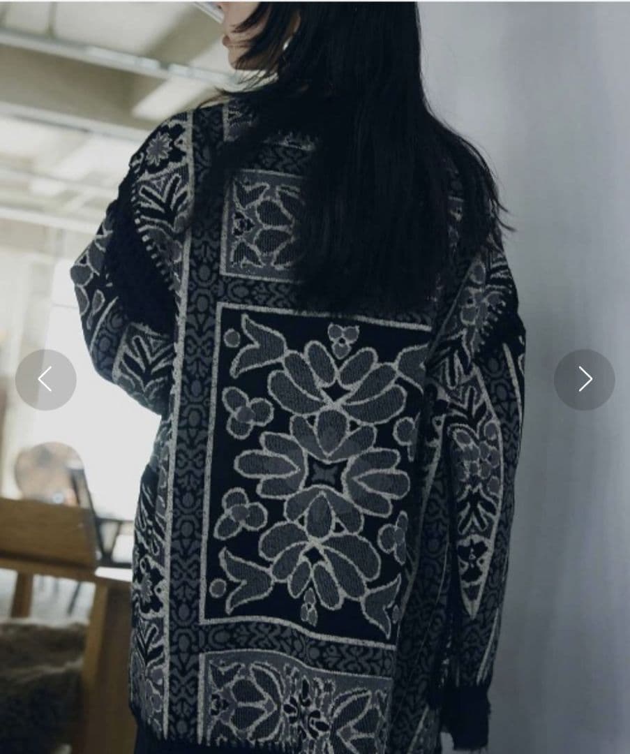 Ameri　RUG PATTERN KNIT JACKET
