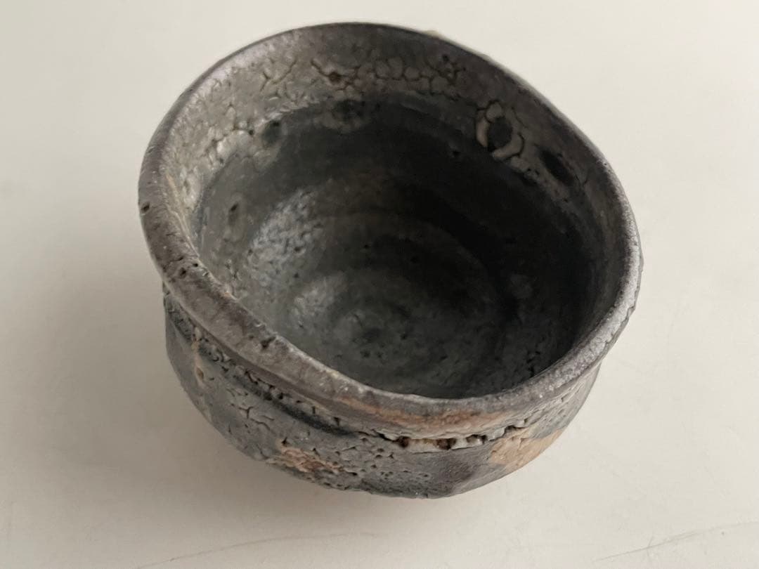 陶芸家　作家物　作者不明　鼠志野　盃　ぐい呑　酒器　酒盃　箱なし　美濃　志野