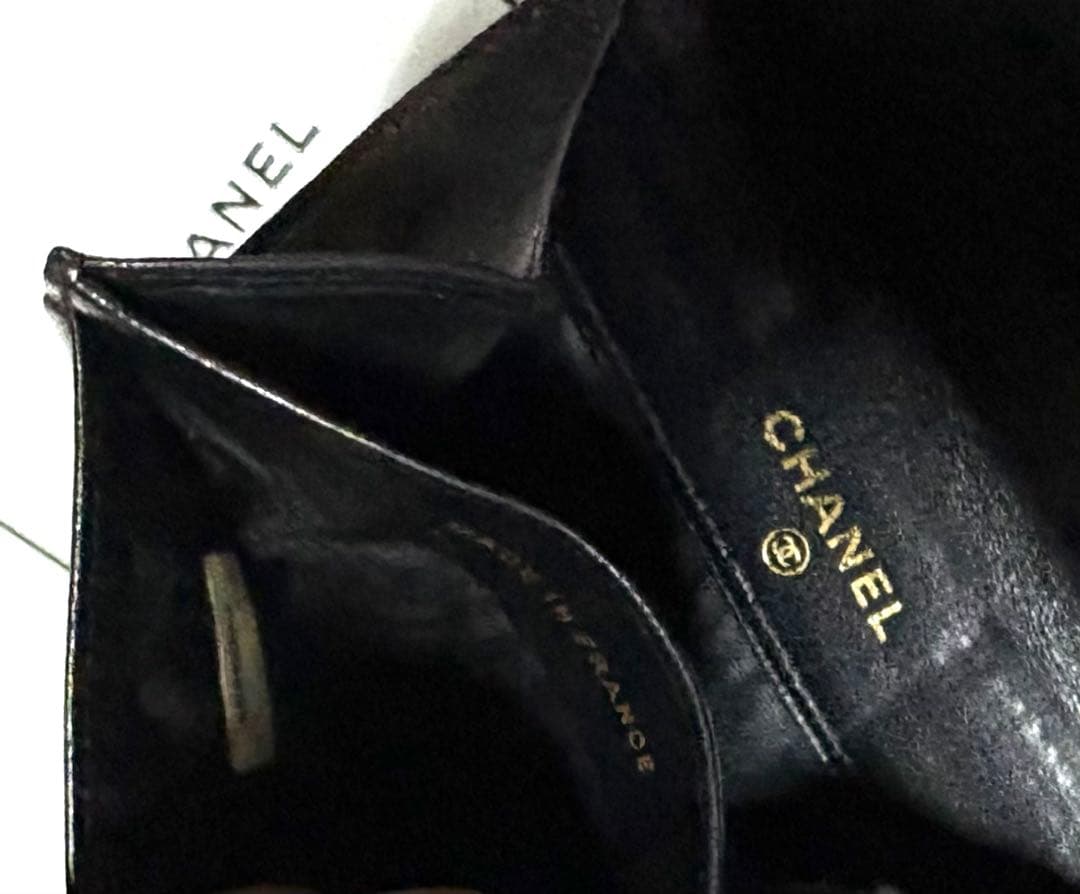 CHANELシャネル☆ブラックレザー ケース☆メッセージカード&ショッパー